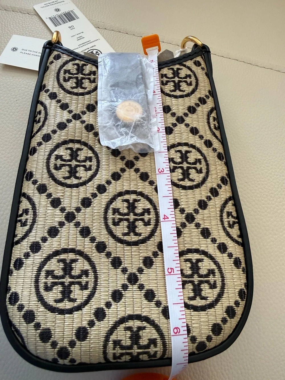 NWT T Monogram Raffia Phone crossbody